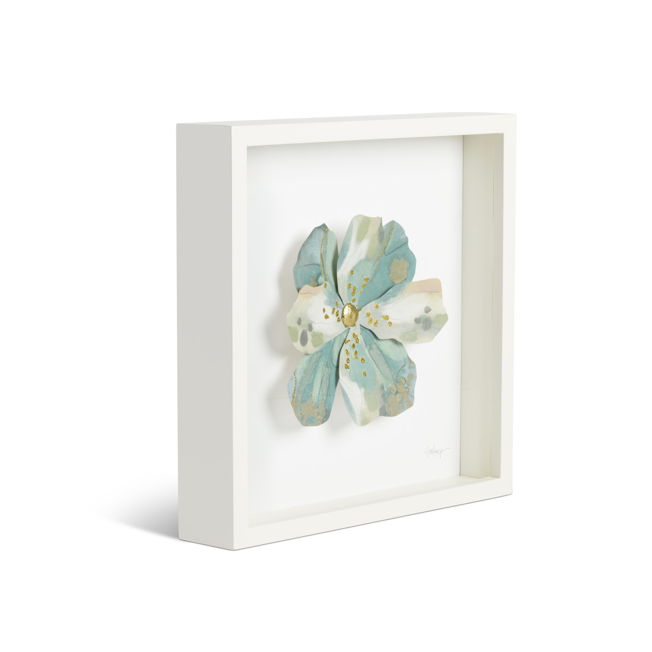 Blue & White Flower Wall Art - 10in thumbnail