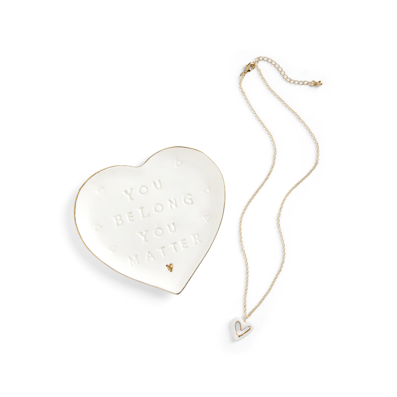 You Belong Necklace + Trinket Dish - Necklace 16in(+2in Extender) Dish 3.75in thumbnail