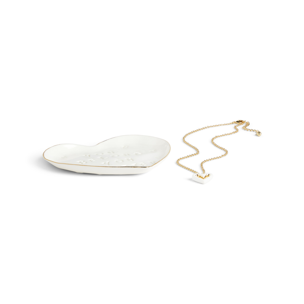 You Belong Necklace + Trinket Dish - Necklace 16in(+2in Extender) Dish 3.75in thumbnail