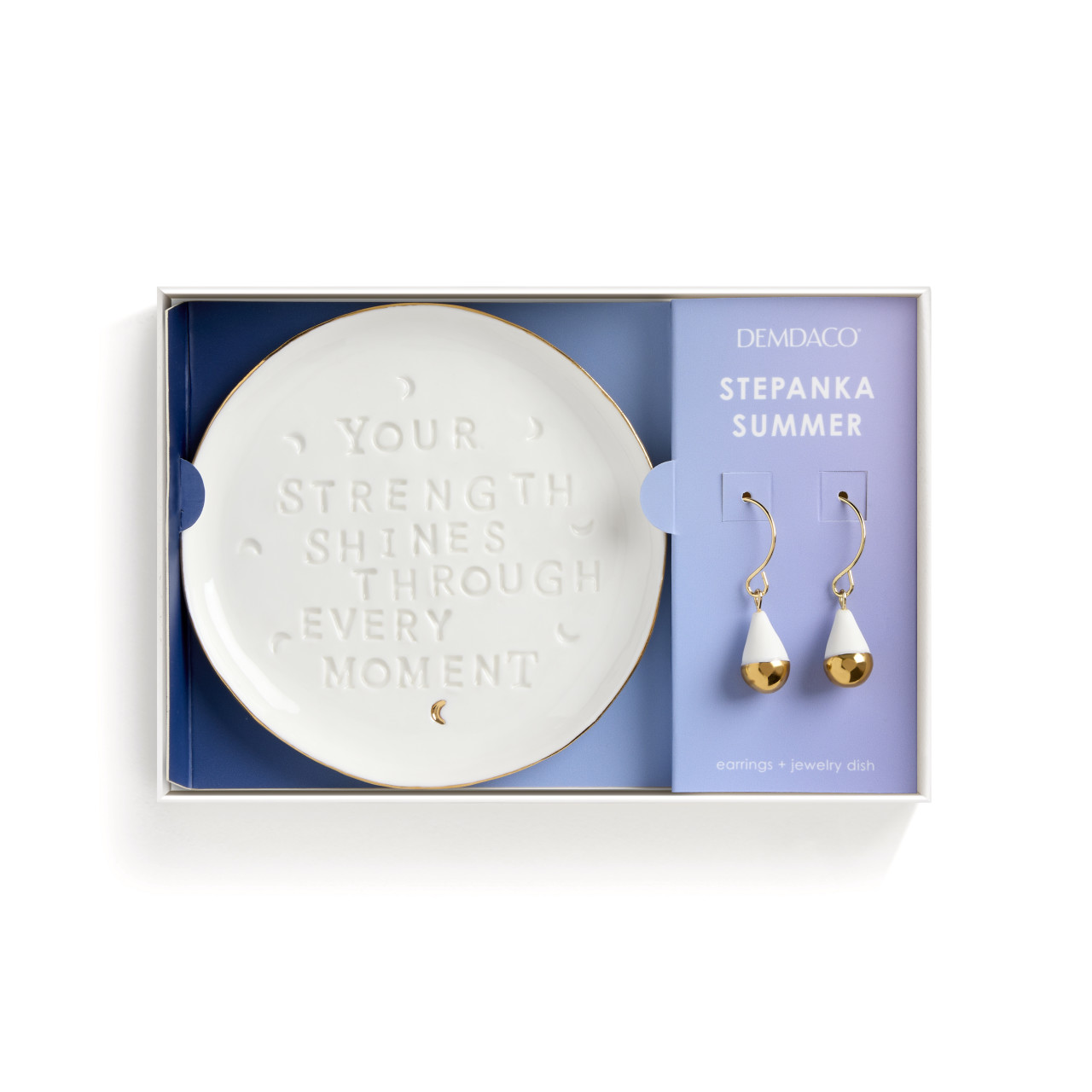 Strength Shines Earrings + Trinket Dish - Earrings 10mm, Dish 3.87in thumbnail