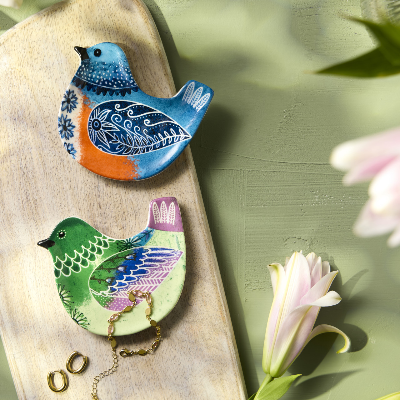 Hummingbird Bird Song Trinket Dish - 4in thumbnail