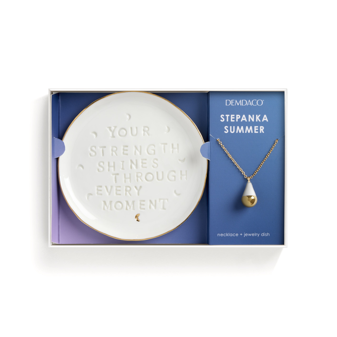 Strength Shines Necklace + Trinket Dish - Necklace 16in(+2in Extender) Dish 3.75in thumbnail
