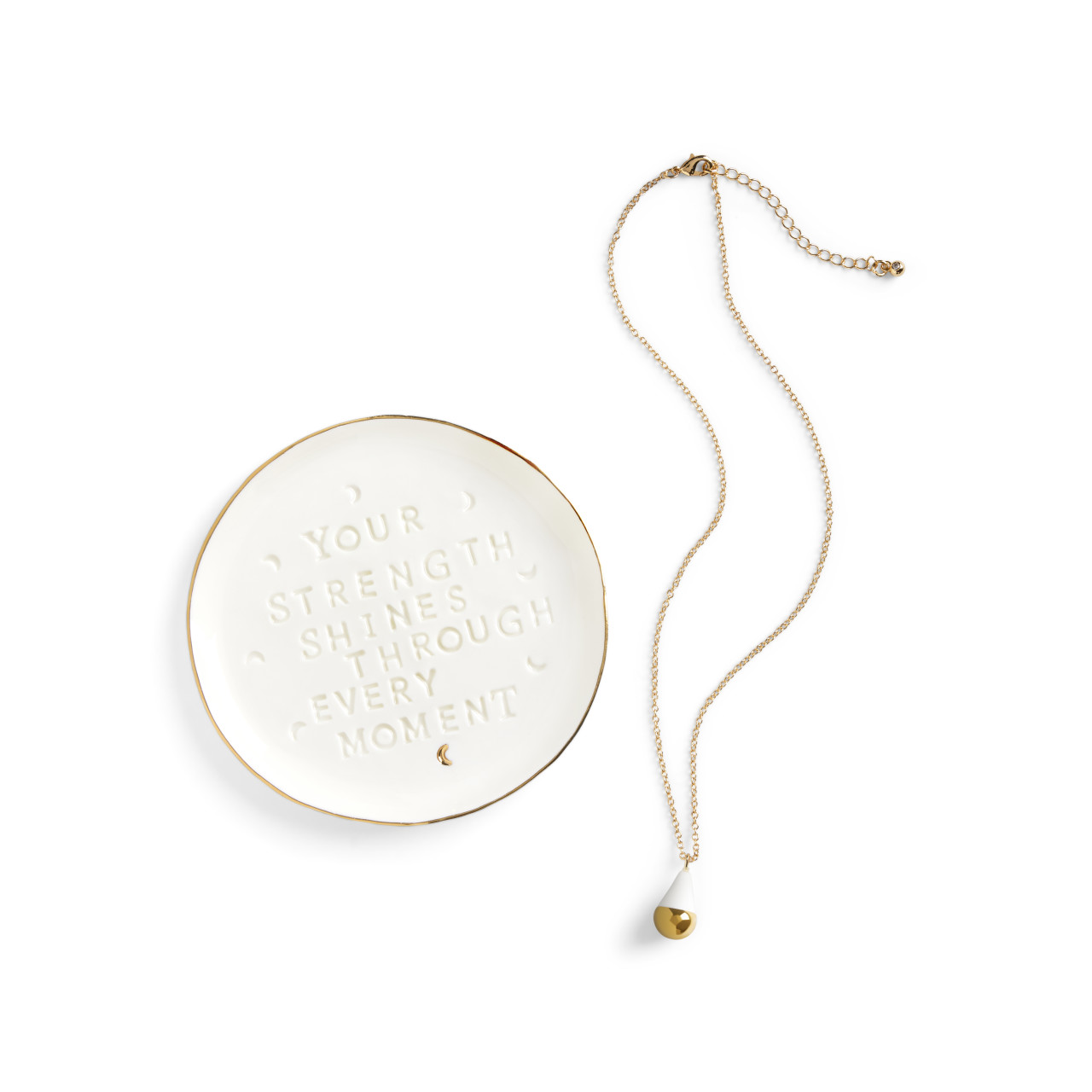 Strength Shines Necklace + Trinket Dish - Necklace 16in(+2in Extender) Dish 3.75in thumbnail