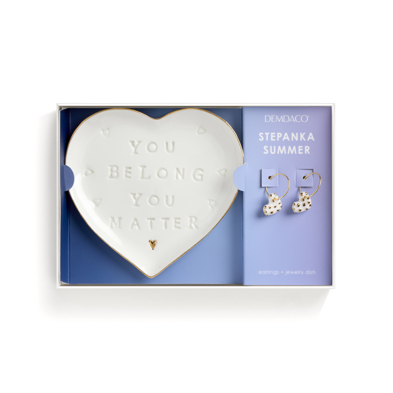 You Belong Earrings + Trinket Dish - Earrings 13mm, Dish 3.75in thumbnail