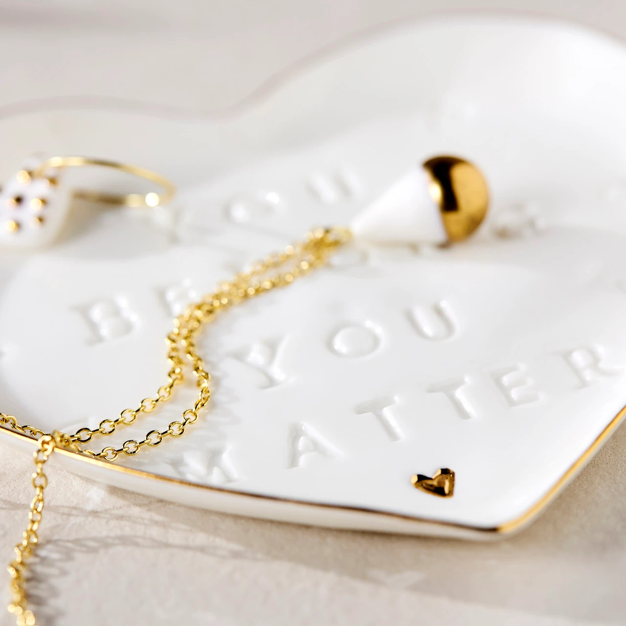 You Belong Earrings + Trinket Dish - Earrings 13mm, Dish 3.75in thumbnail