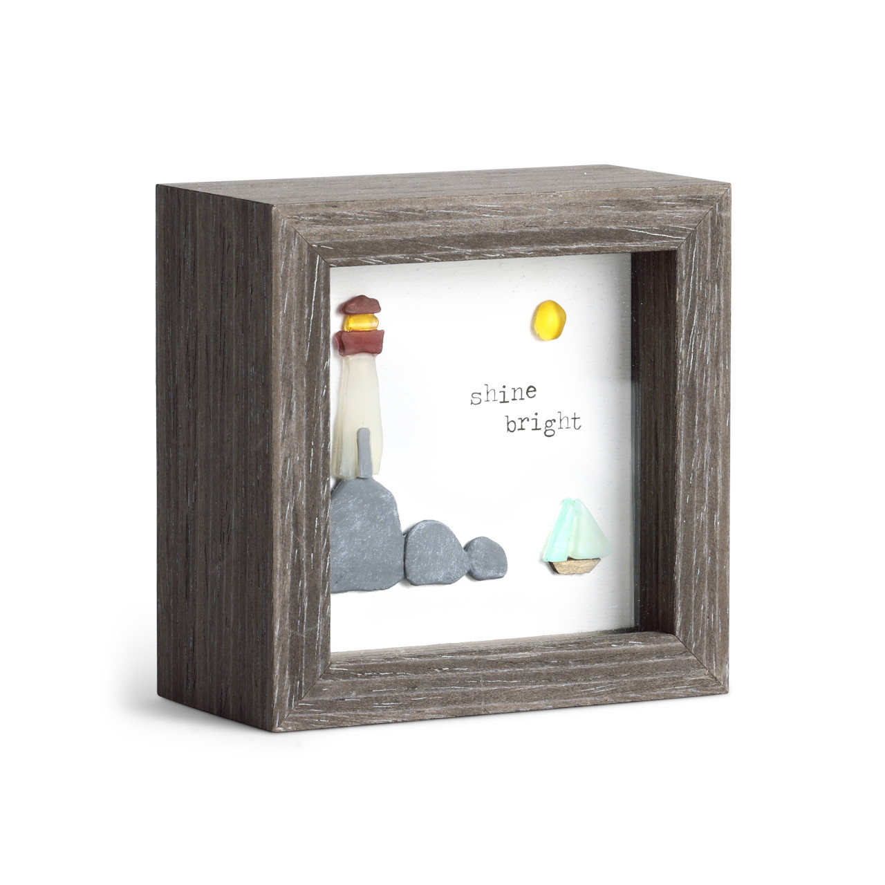 Shine Bright Lighthouse Shadow Box - 4in thumbnail