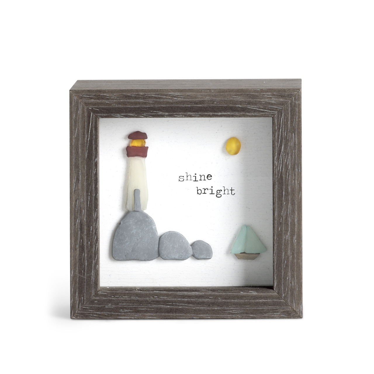 Shine Bright Lighthouse Shadow Box - 4in thumbnail