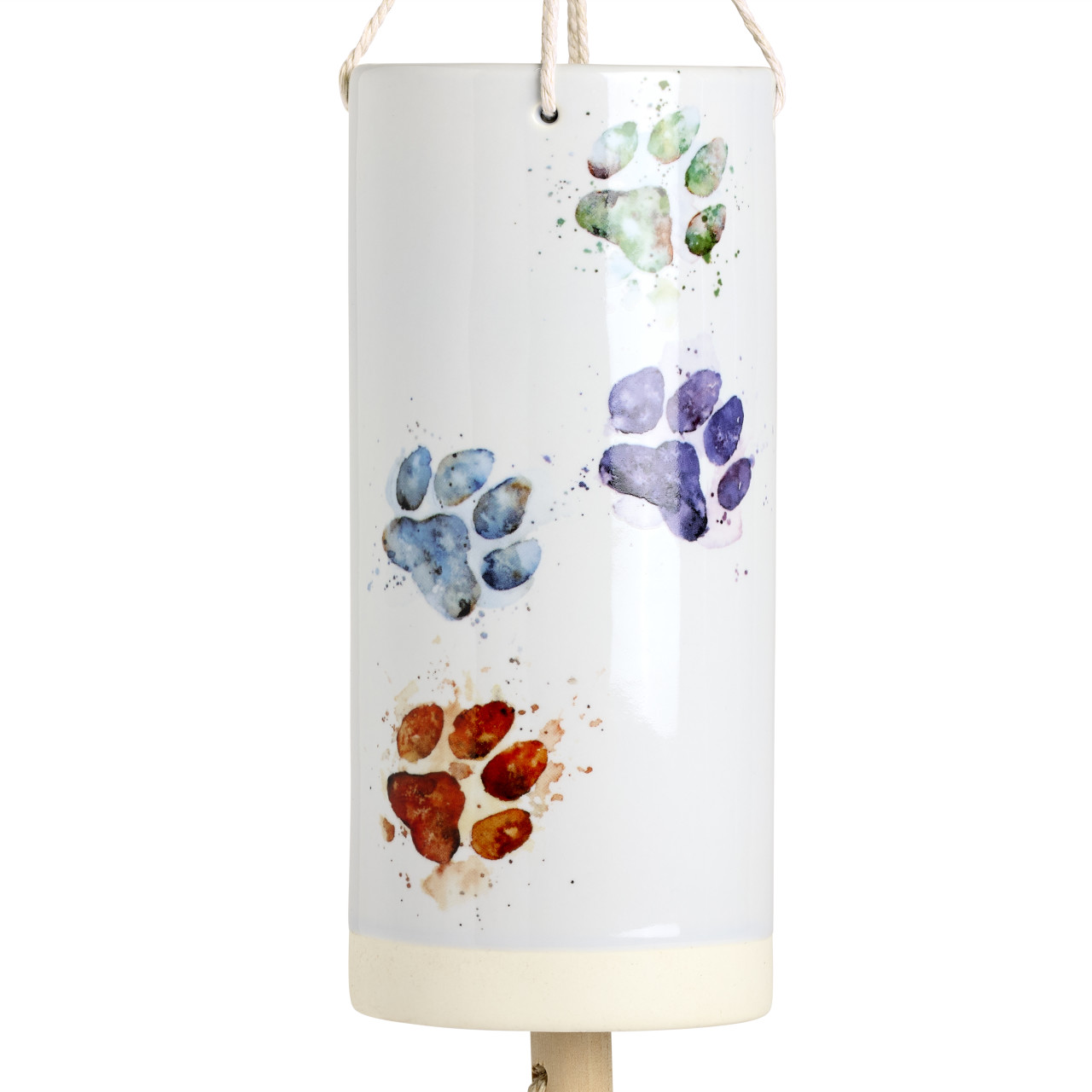 Teal Paw Print Windchime - 3x7in thumbnail