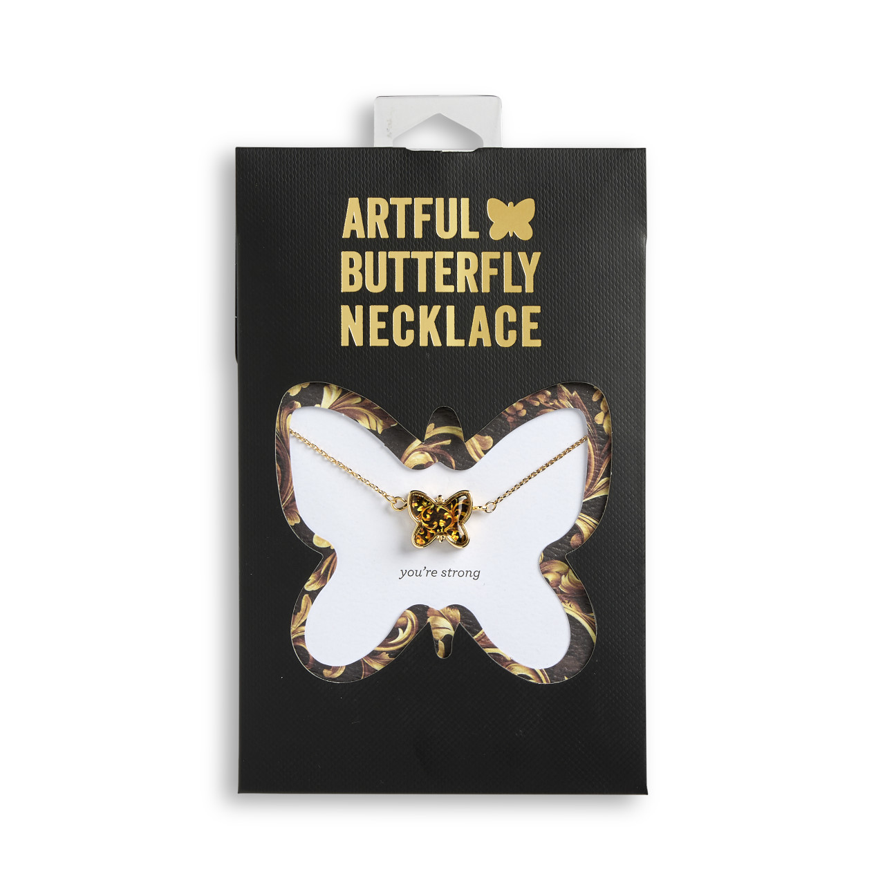 You're Strong Artful Butterfly Necklace - 16in(+2in extender) thumbnail