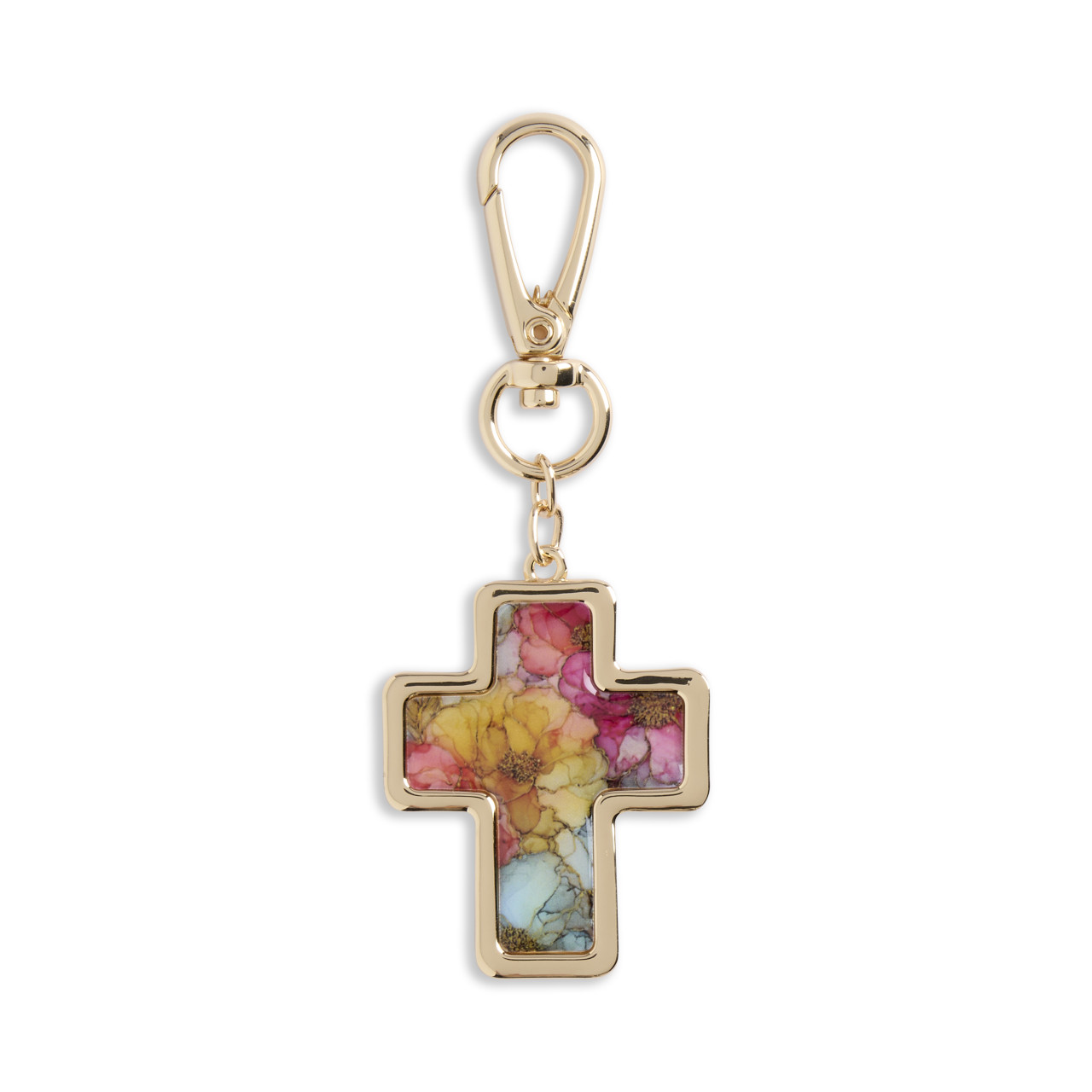 Gold Love Artful Crosses Bag Charm 4" thumbnail