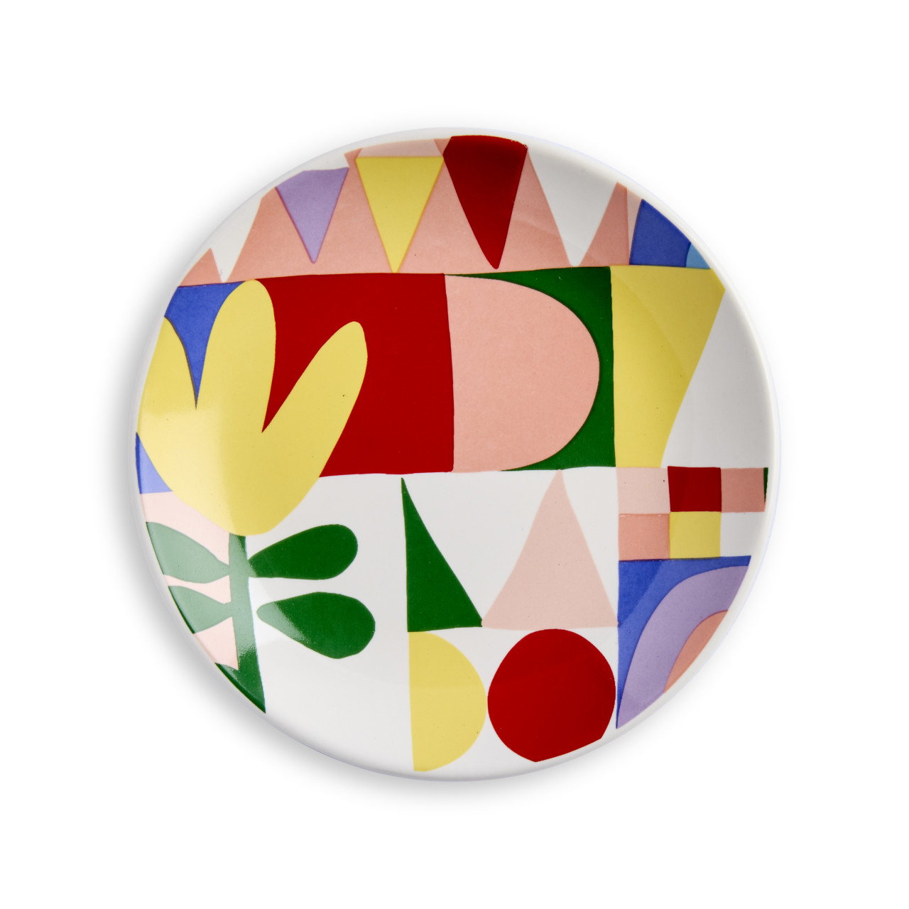 Bold Geometric Red Trinket Dish 4" by Ampersand Design Studio thumbnail