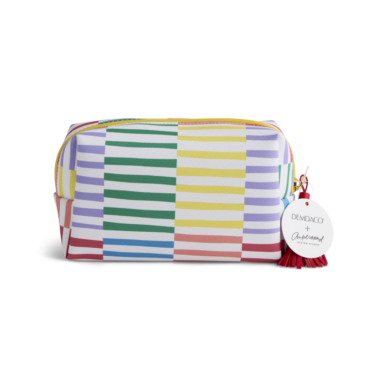 Boldly Striped Multi Color Quilted Zip Pouch 7" x 2.5" x 4.5" by Ampersand Design Studio thumbnail