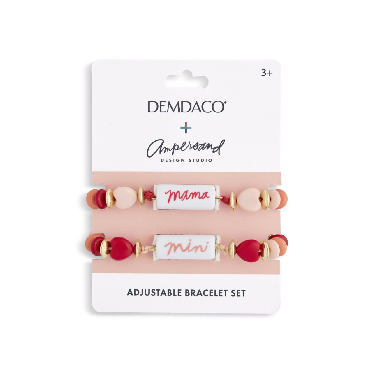 Set of 2 Girl Mama & Mini Pink Bracelets Small Adjustable 3" to 5", Large Adjustable 3" to 6" by Ampersand Design Studio thumbnail