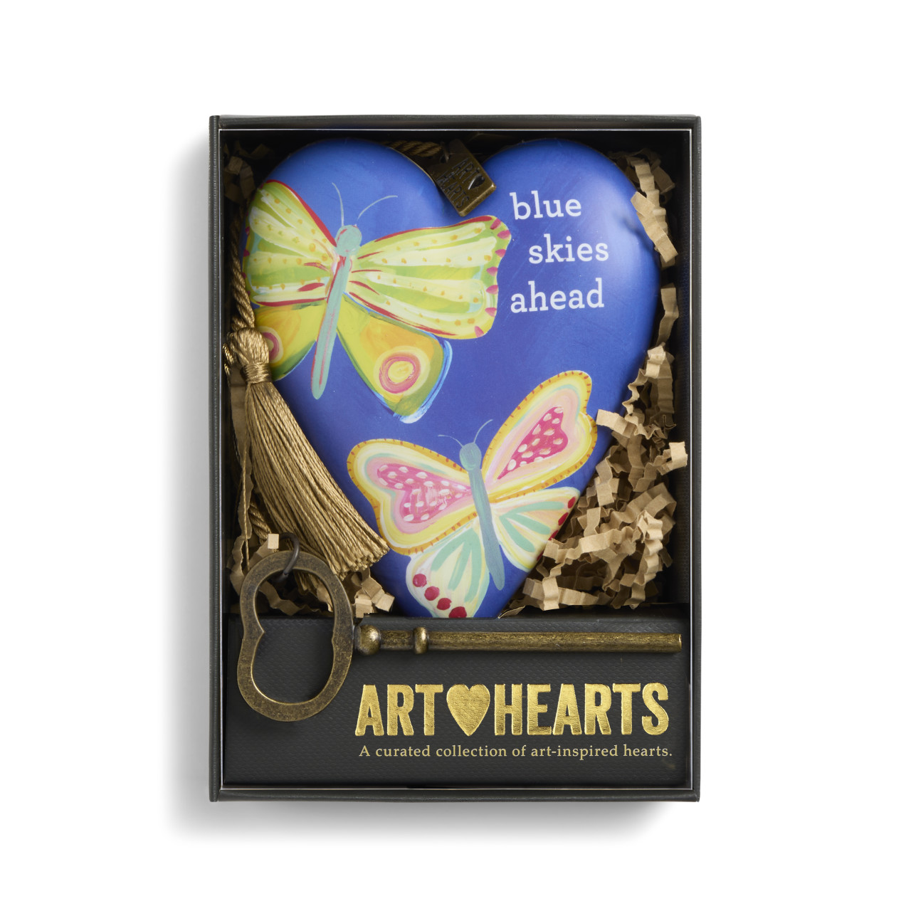 Blue Skies Ahead Art Heart 3.5" x 3.5" by Ampersand Design Studio thumbnail