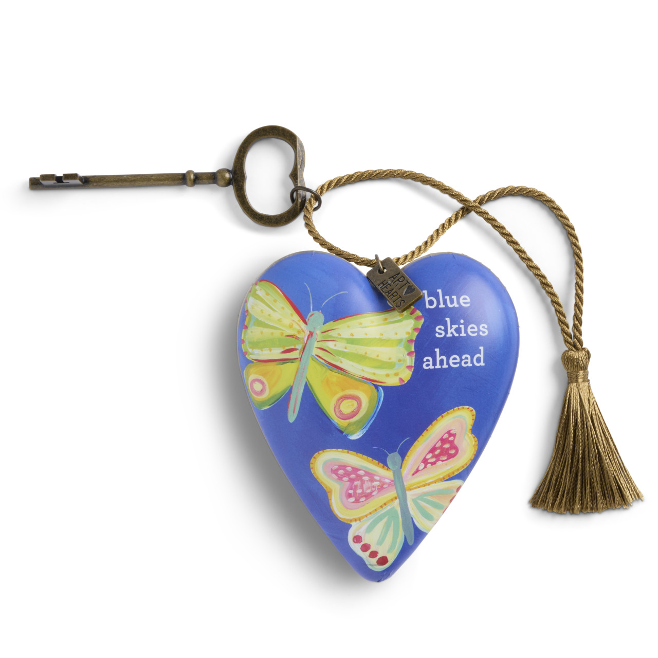Blue Skies Ahead Art Heart 3.5" x 3.5" by Ampersand Design Studio thumbnail