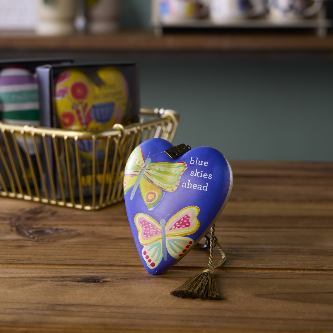 Blue Skies Ahead Art Heart 3.5" x 3.5" by Ampersand Design Studio thumbnail