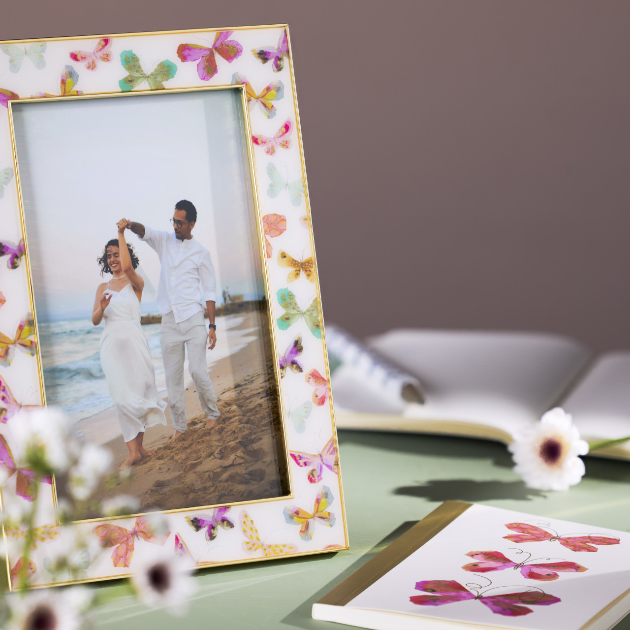 Multi Enamel Gold Frame 5" x 7" by Elisabeth Hays thumbnail