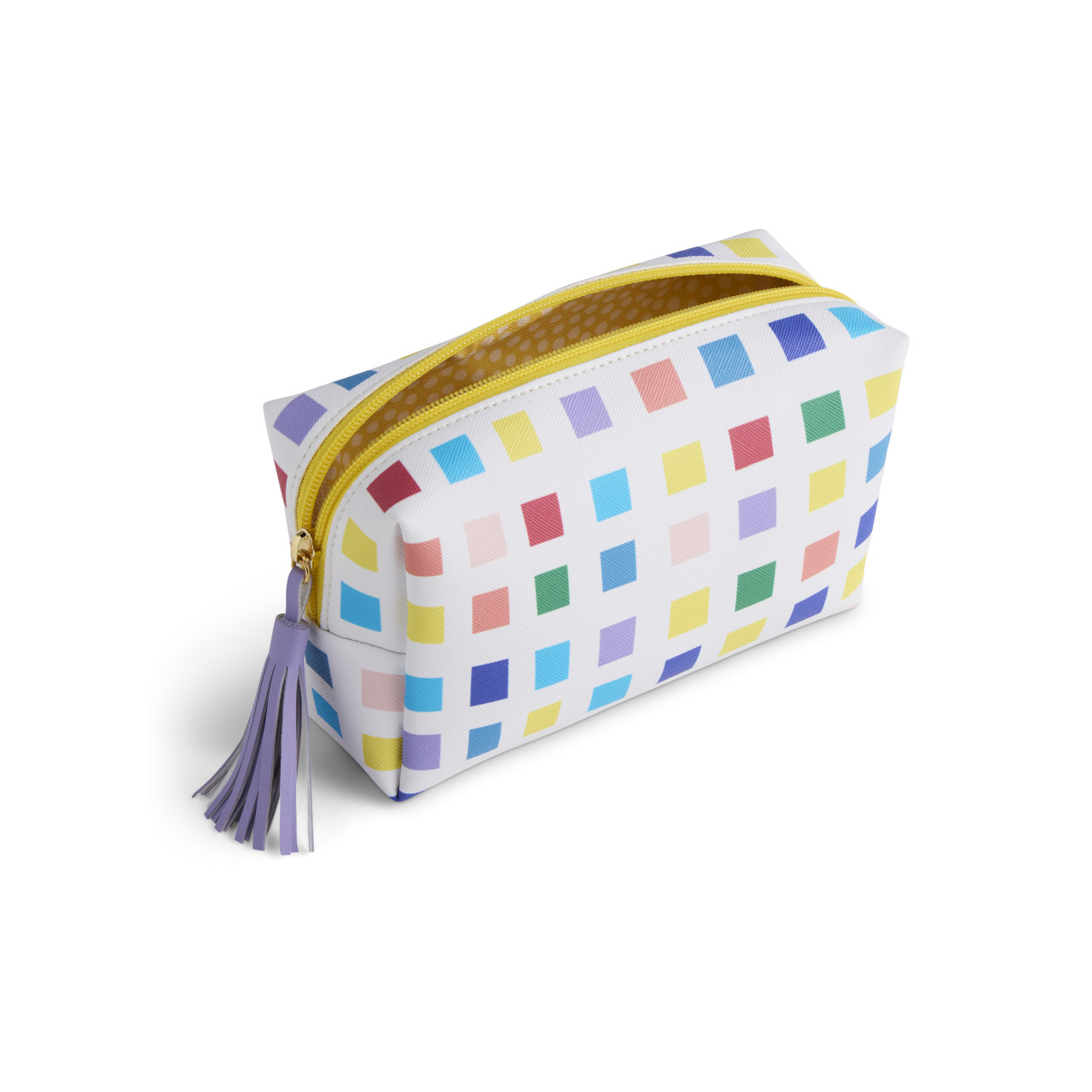 Playful Check Multi Color Quilted Zip Pouch 7" x 2.5" x 4.5" by Ampersand Design Studio thumbnail