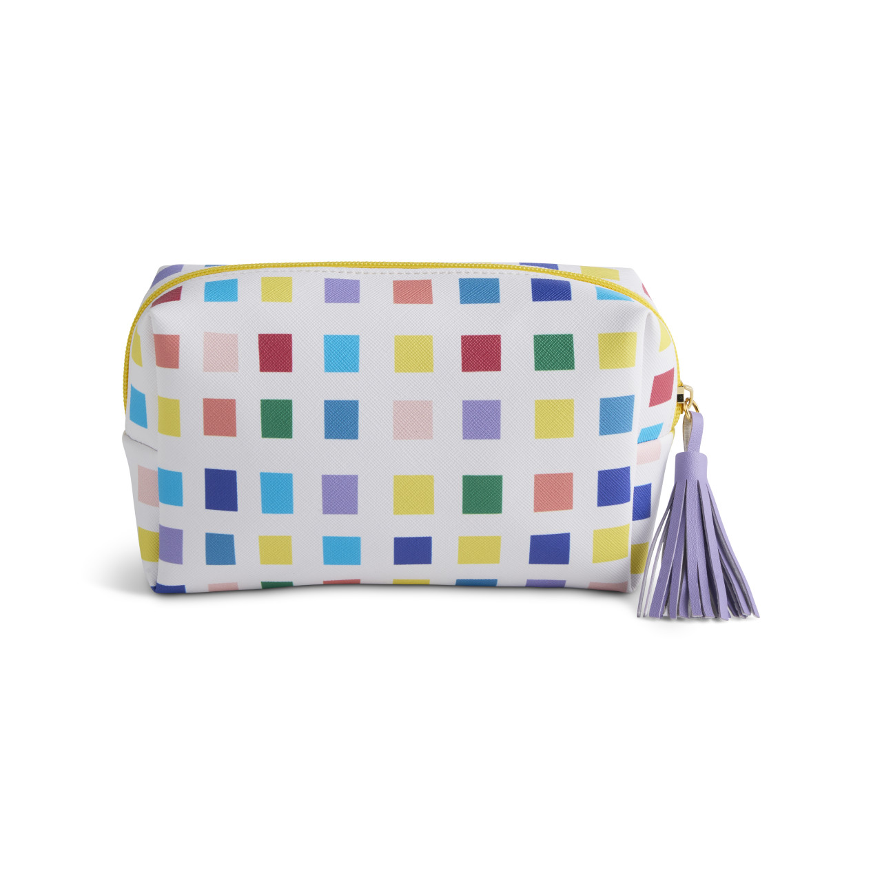 Playful Check Multi Color Quilted Zip Pouch 7" x 2.5" x 4.5" by Ampersand Design Studio thumbnail