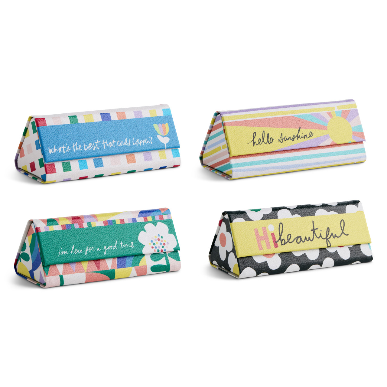 Set of 4 Multi Color Collapsible Sunglass Holders 6.5" by Ampersand Design Studio thumbnail