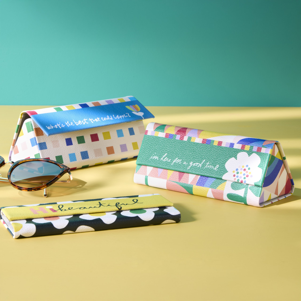 Set of 4 Multi Color Collapsible Sunglass Holders 6.5" by Ampersand Design Studio thumbnail