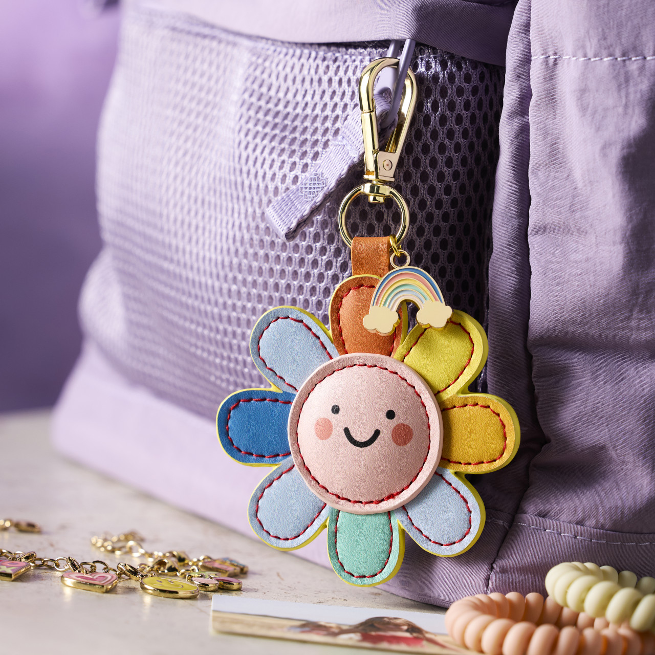 Flower Pink Bag Charm 5" by Ampersand Design Studio thumbnail