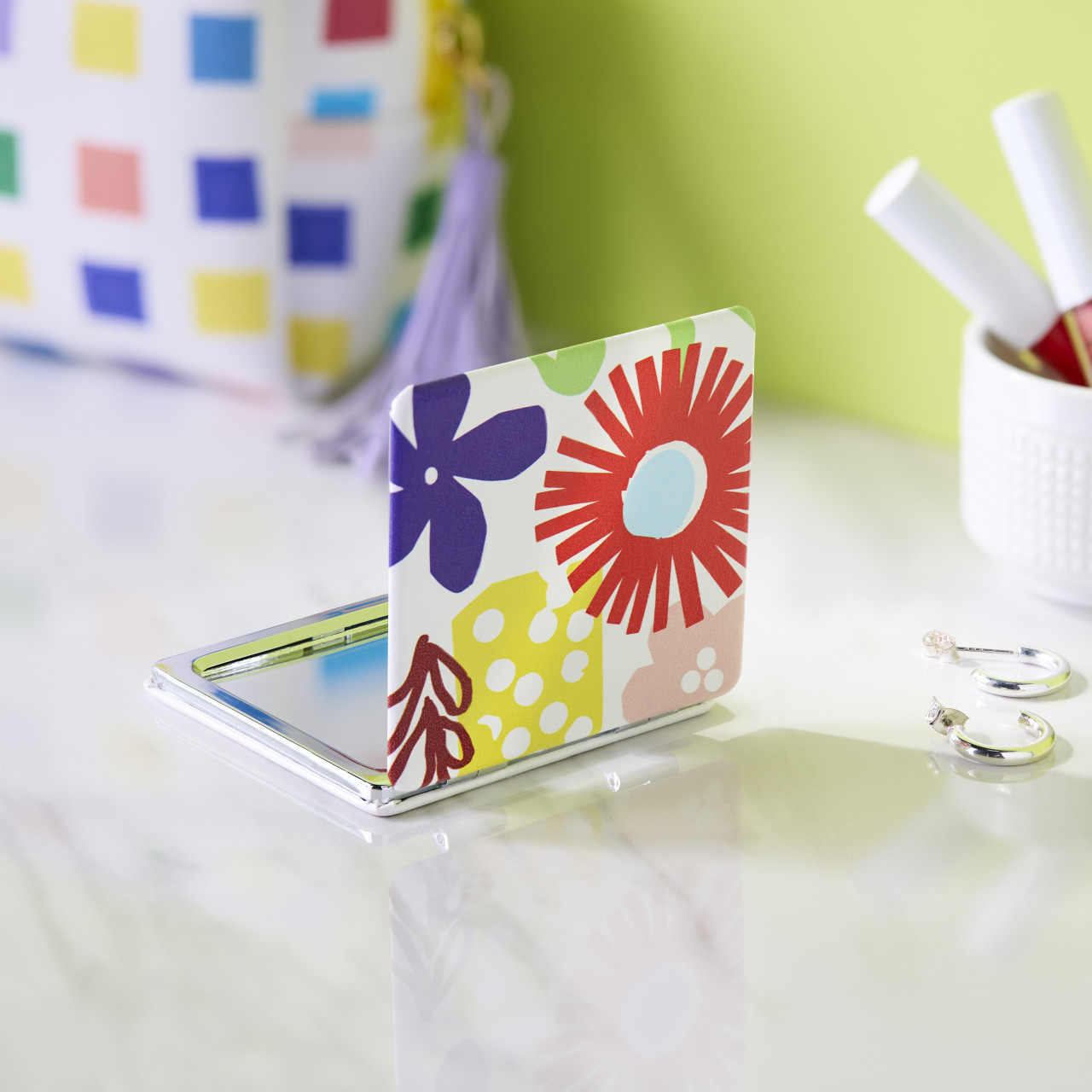 Set of 12 Multi Color Pocket Mirrors 2.75" x 2.75" by Ampersand Design Studio thumbnail