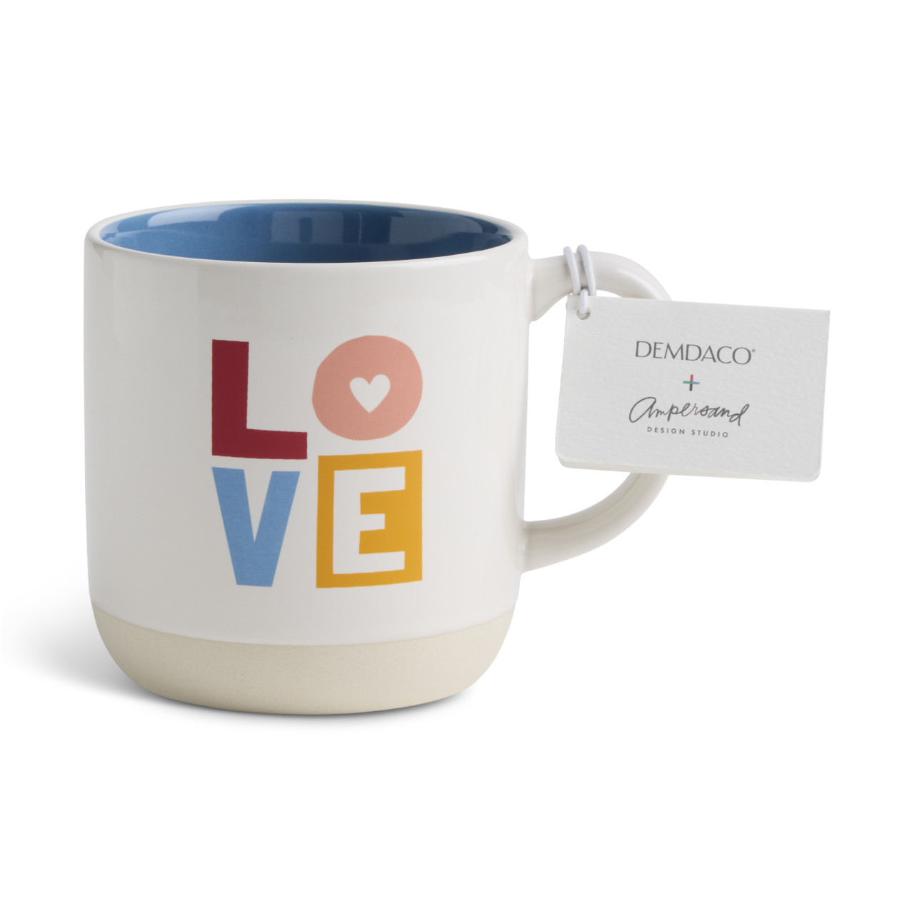 Love Off White and Blue Mug 16oz. by Ampersand Design Studio thumbnail