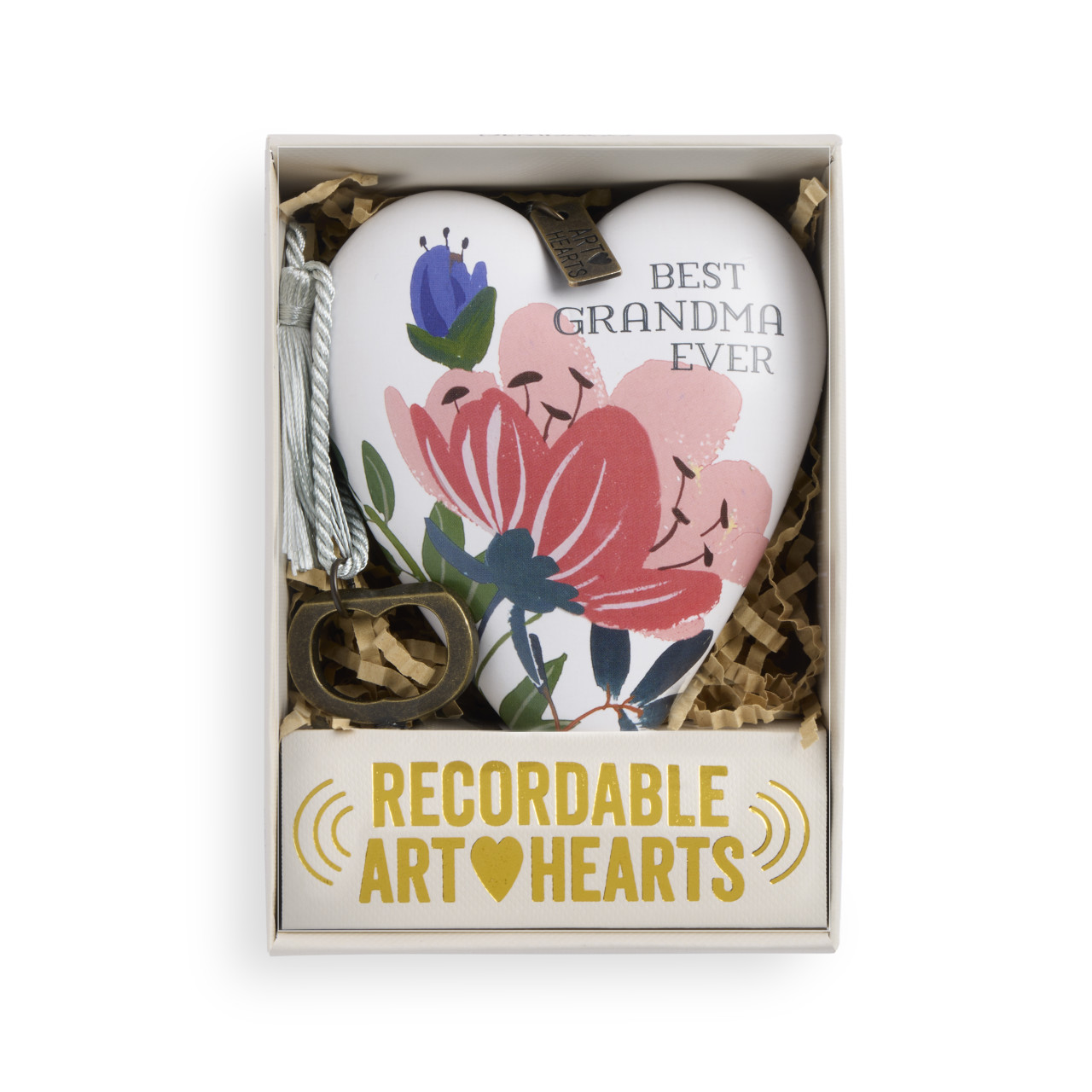 Best Grandma Ever Pink Recordable Art Heart 3.5" x 3.5" by Craig Lueck thumbnail