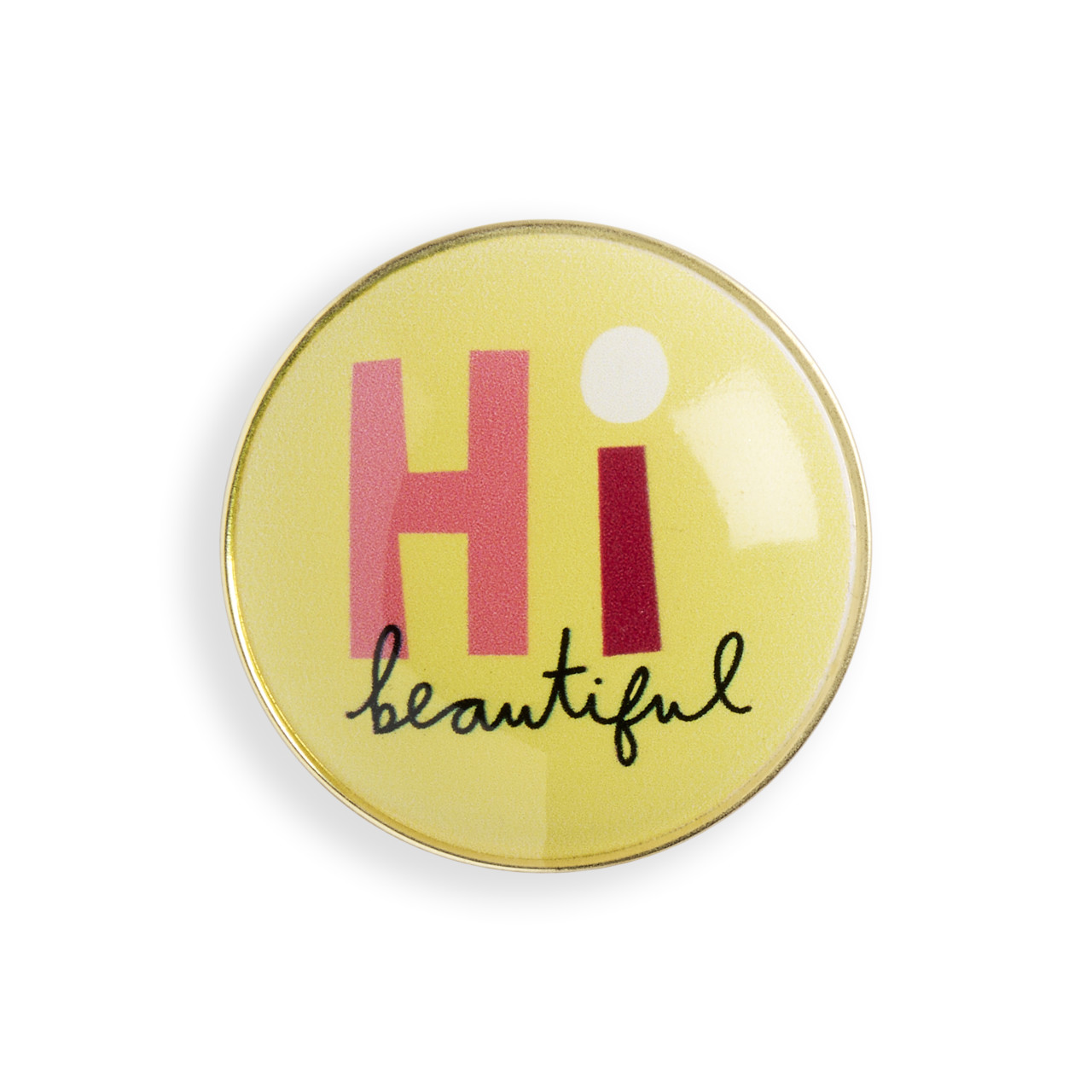 Hi Beautiful Gold Magnetic Frame Charm 1.5" by Ampersand Design Studio thumbnail