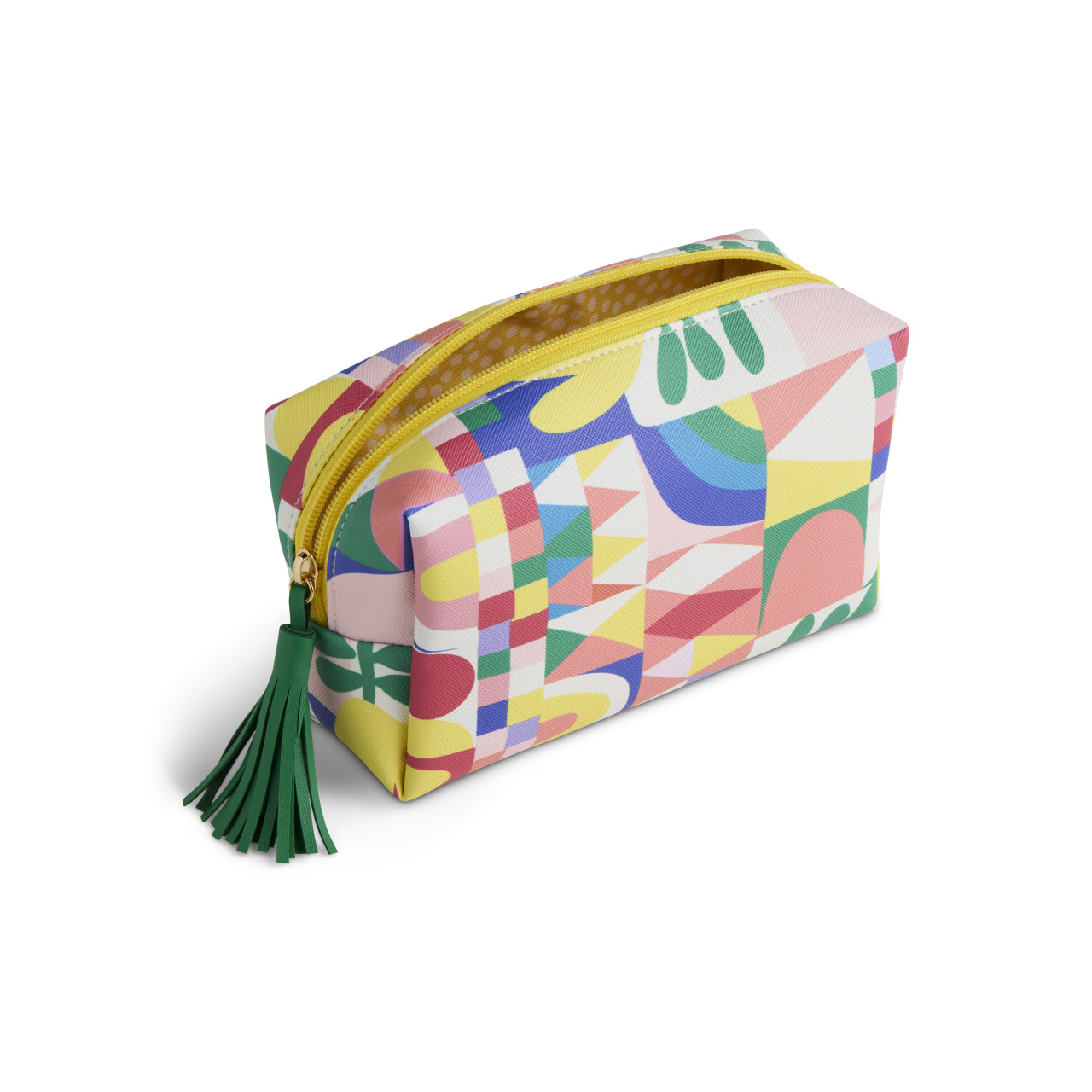 Folk Collage Multi Color Quilted Zip Pouch 7" x 2.5" x 4.5" by Ampersand Design Studio thumbnail