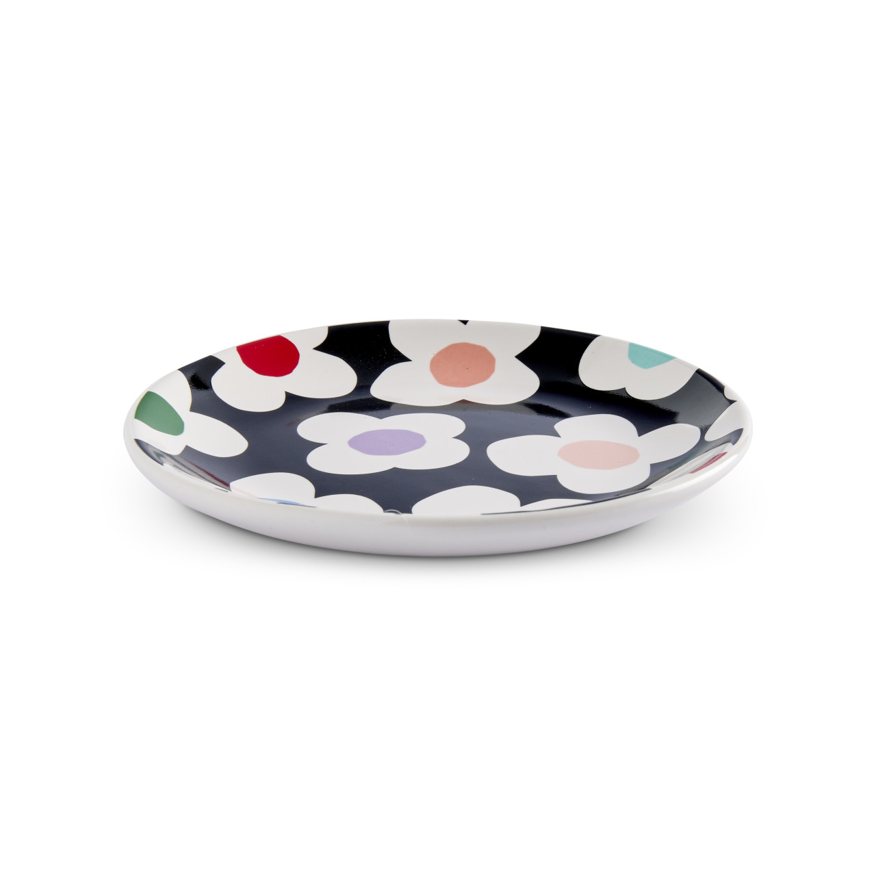 Floral Toss Black and White Trinket Dish 4" by Ampersand Design Studio thumbnail