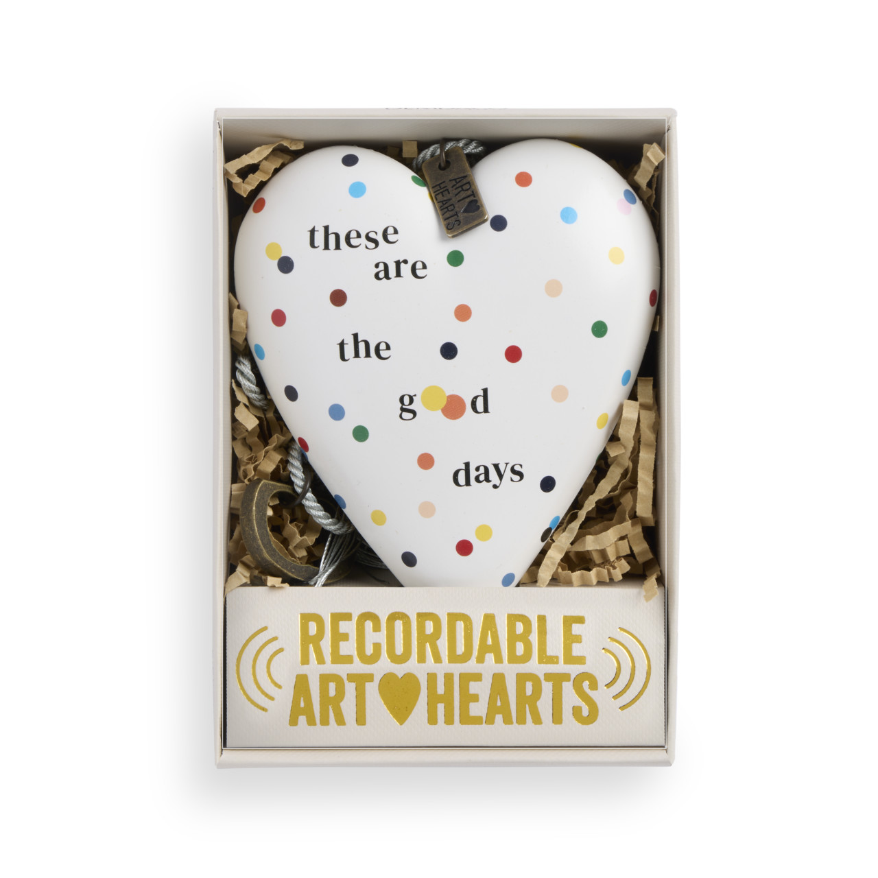 These Are the Good Days White Recordable Art Heart 3.5" x 3.5" by Ampersand Design Studio thumbnail
