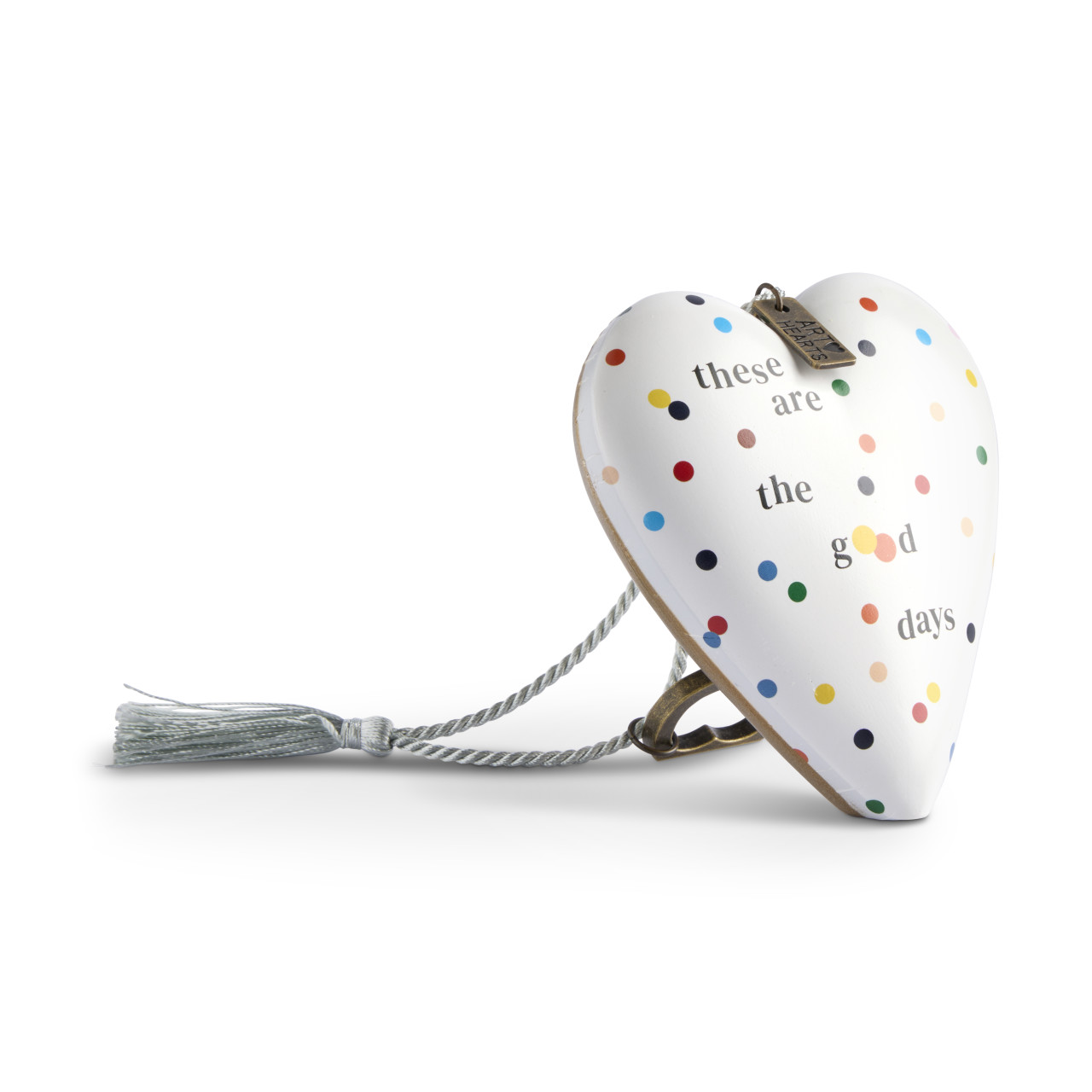 These Are the Good Days White Recordable Art Heart 3.5" x 3.5" by Ampersand Design Studio thumbnail