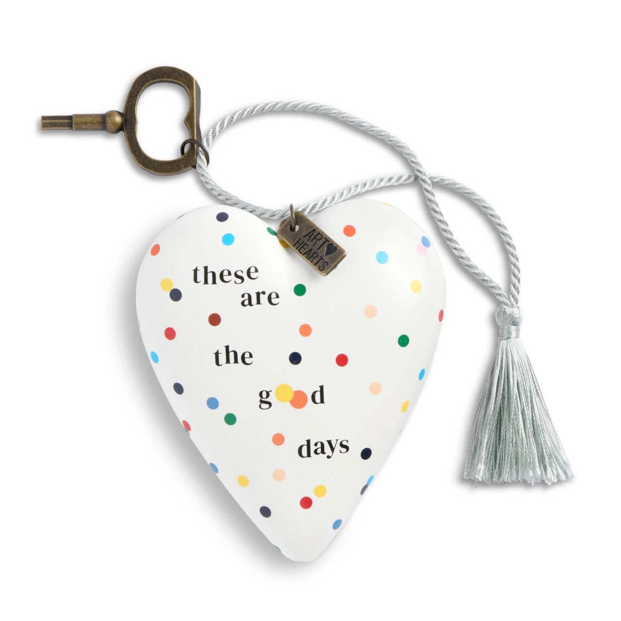 These Are the Good Days White Recordable Art Heart 3.5" x 3.5" by Ampersand Design Studio thumbnail