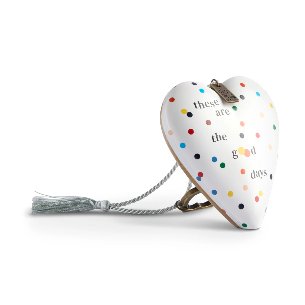 These Are the Good Days White Recordable Art Heart 3.5" x 3.5" by Ampersand Design Studio thumbnail