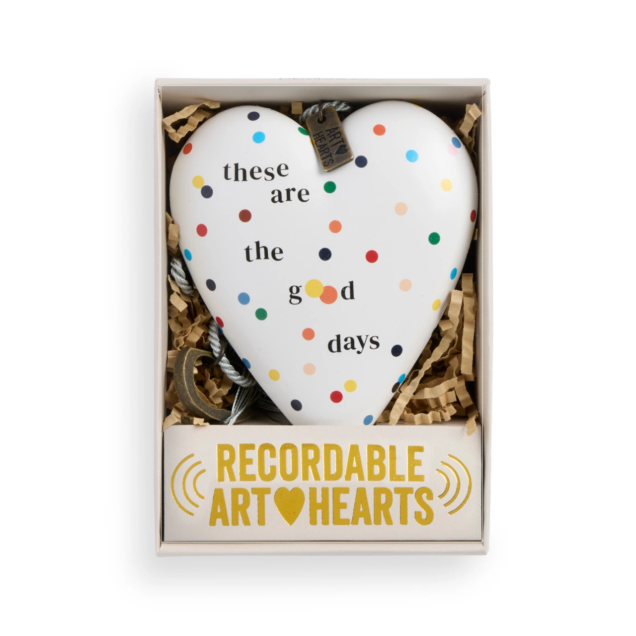 These Are the Good Days White Recordable Art Heart 3.5" x 3.5" by Ampersand Design Studio thumbnail