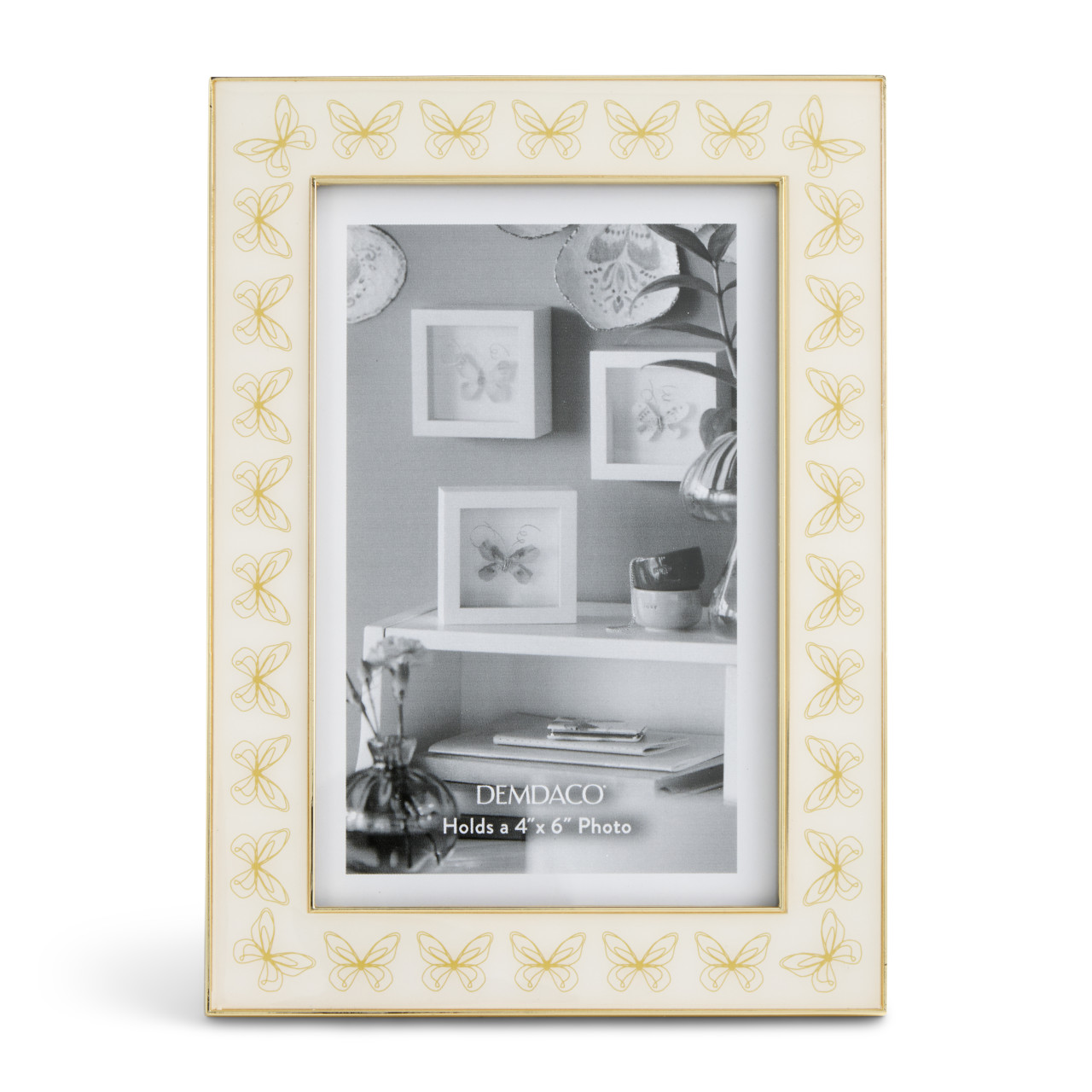 Floral Enamel Gold Frame 5" x 7" by Elisabeth Hays thumbnail