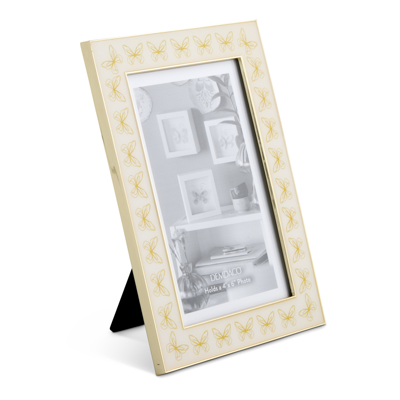 Floral Enamel Gold Frame 5" x 7" by Elisabeth Hays thumbnail