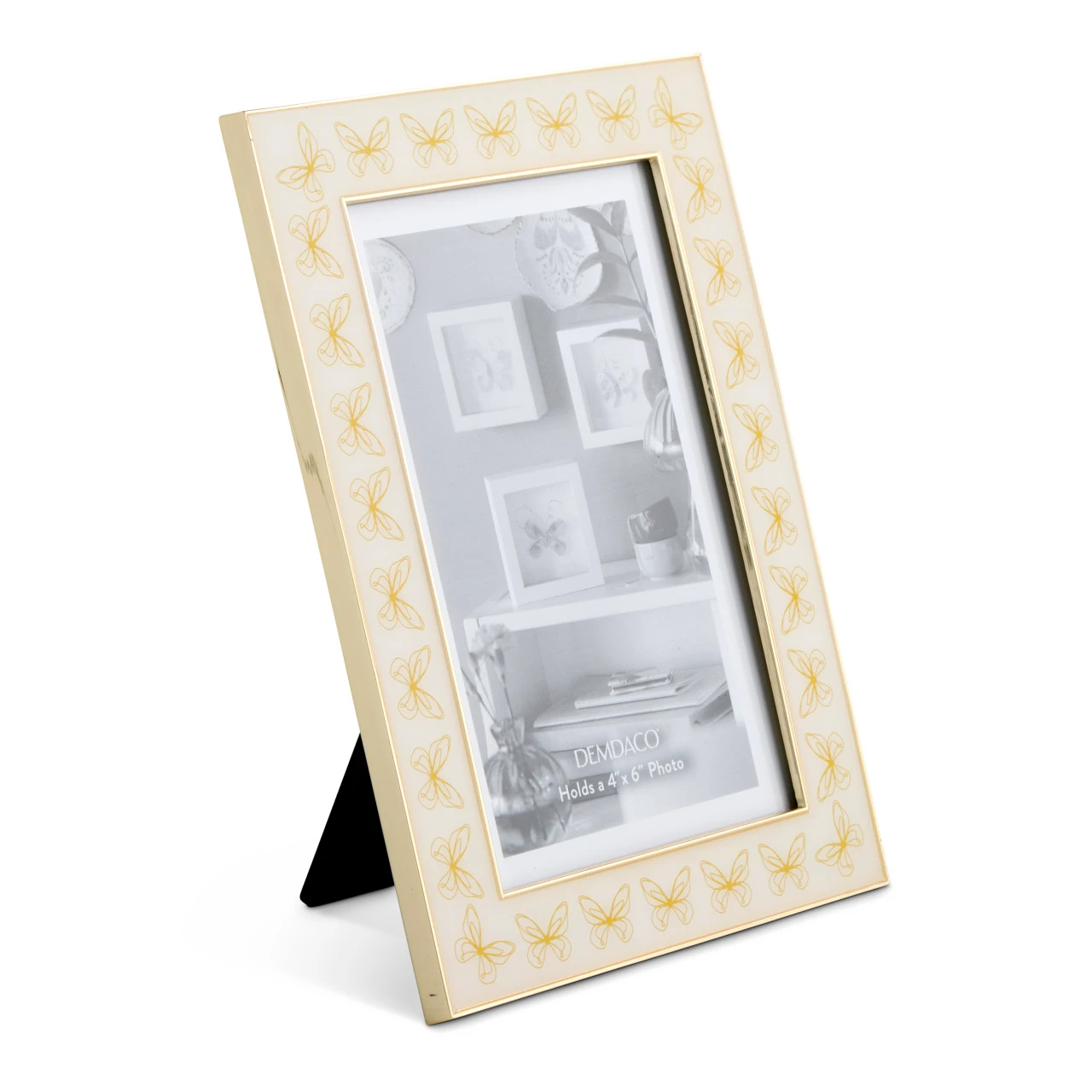 Floral Enamel Gold Frame 5" x 7" by Elisabeth Hays thumbnail