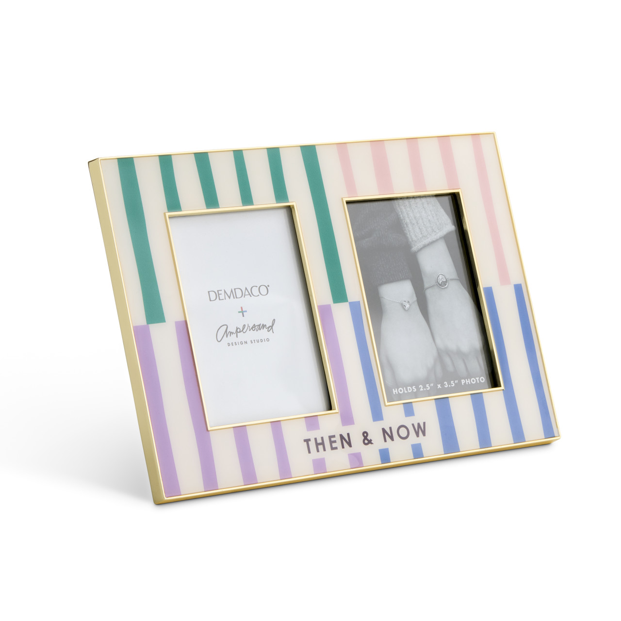 Then and Now BFF Navy Blue Double Frame 7.5" x 5" by Ampersand Design Studio thumbnail