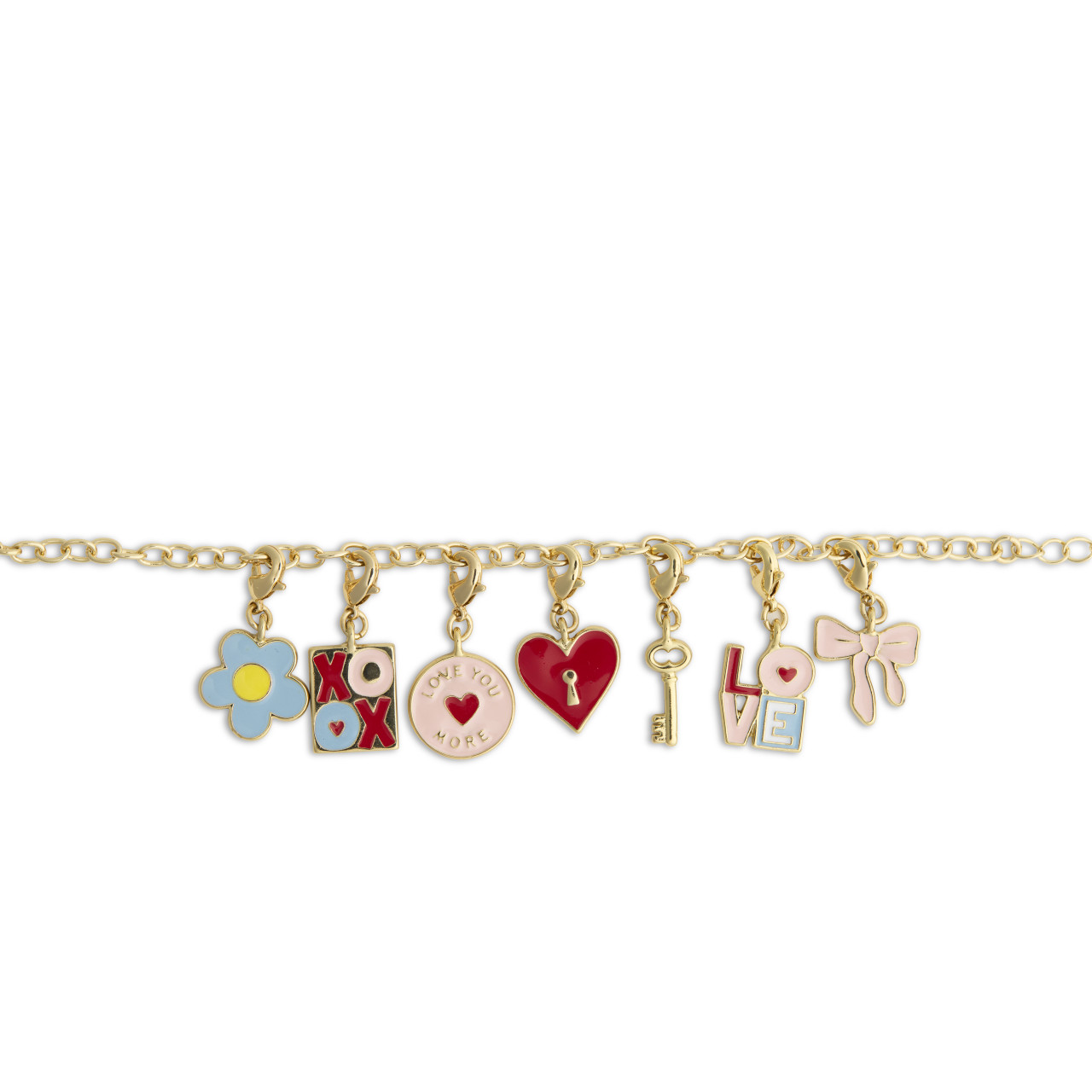 Love You More Gold Charm Bracelet 6" (with 1.5" Extender) by Ampersand Design Studio thumbnail