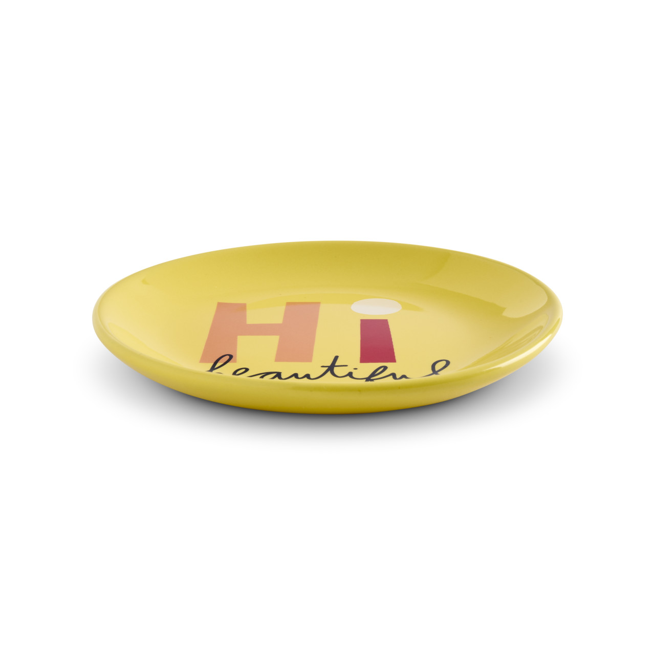 Hi Beautiful Yellow Trinket Dish 4" by Ampersand Design Studio thumbnail