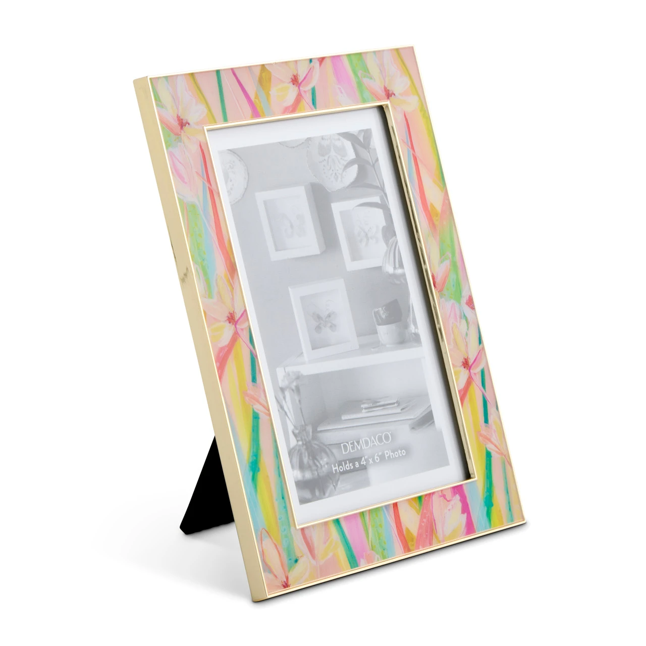 Floral Enamel Gold Frame 5" x 7" by Elisabeth Hays thumbnail
