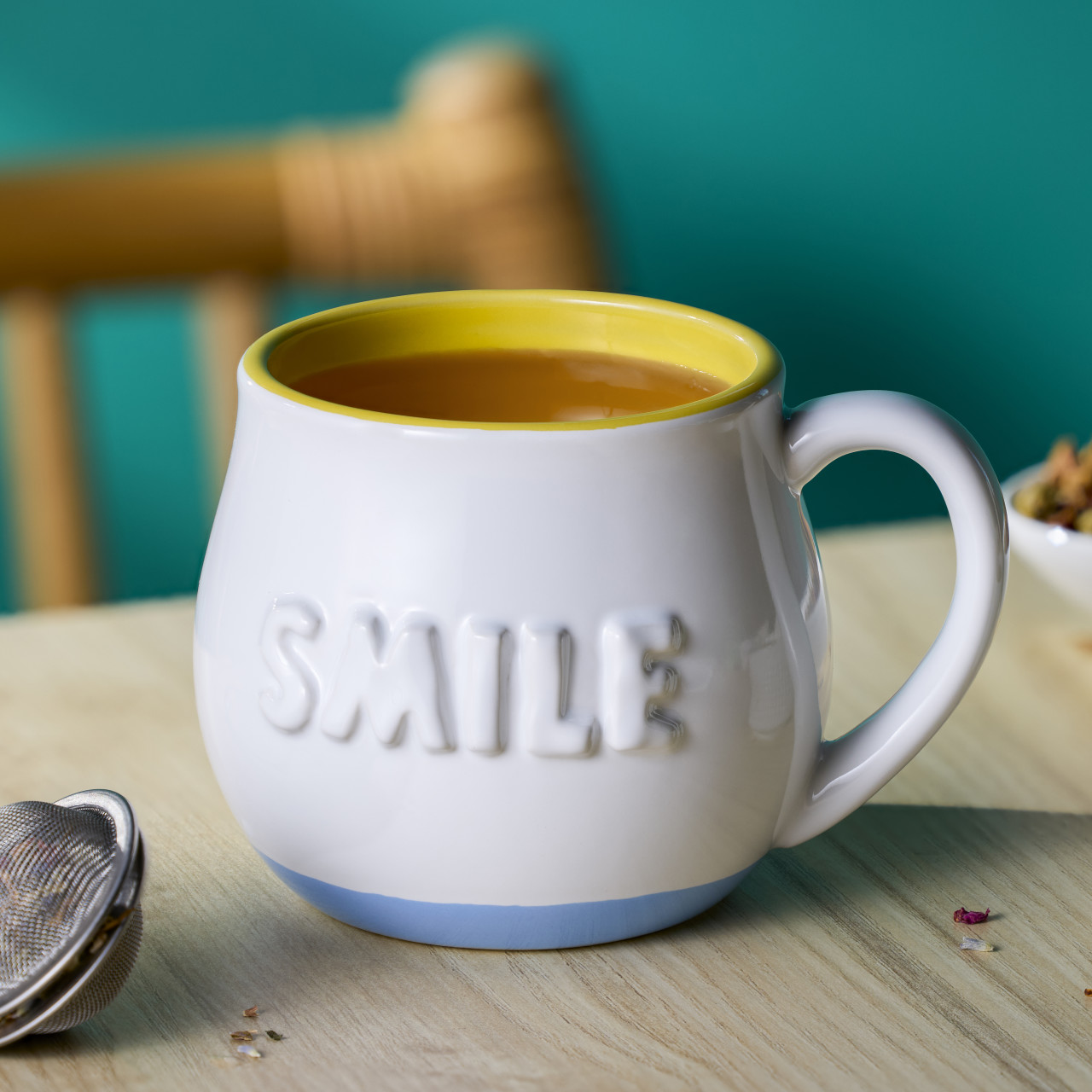 Smile Sculpted White Mug 14oz. by Emeline thumbnail