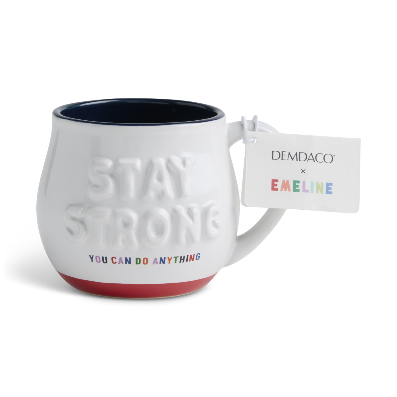 Stay Strong Sculpted White Mug 14oz. by Emeline thumbnail