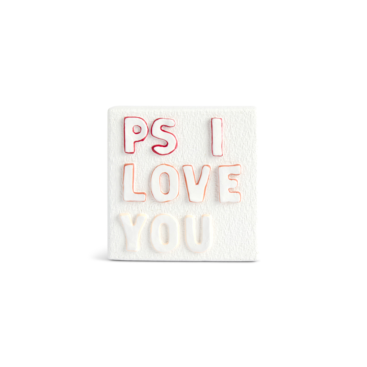 PS I Love You Sculpted White Shadowbox 4" by Emeline thumbnail