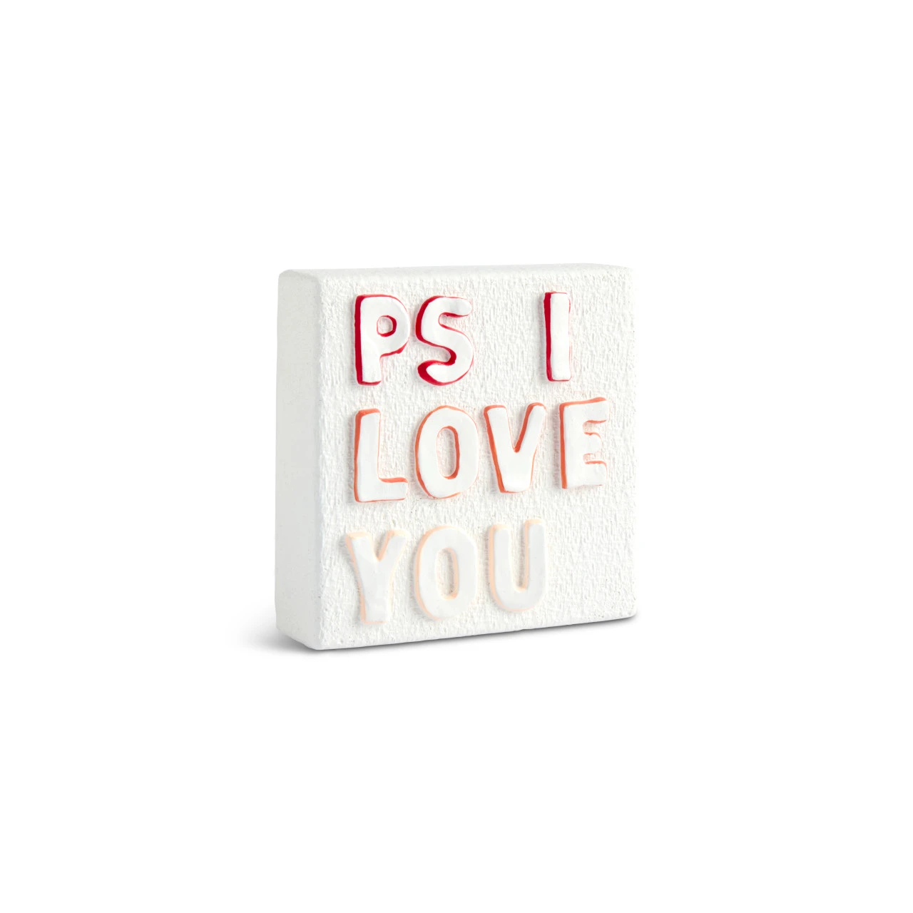 PS I Love You Sculpted White Shadowbox 4" by Emeline thumbnail