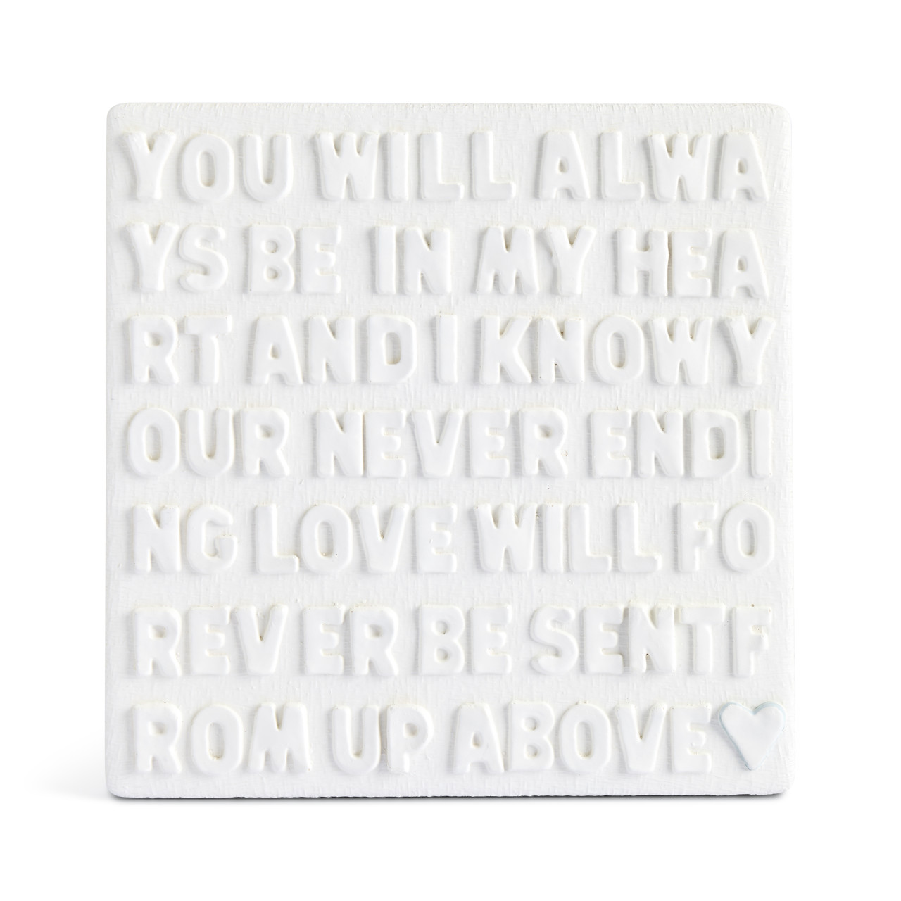 You Will Always Be In My Heart Sculpted White Wall Art 10" by Emeline thumbnail
