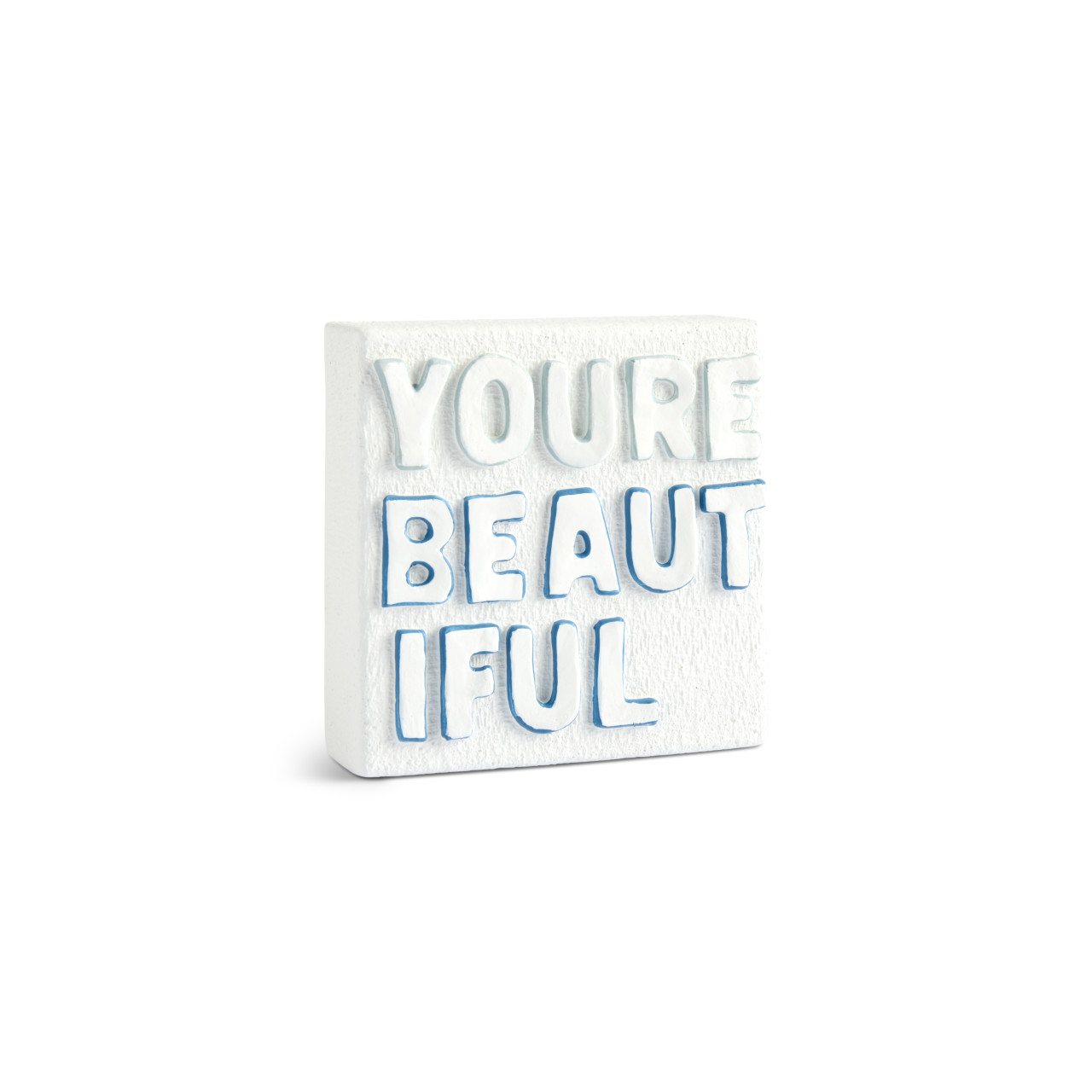 You're Beautiful Sculpted White Shadowbox 4" by Emeline thumbnail